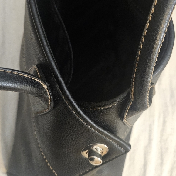 Tod's Vintage Girelli Cape Black Pebbled Leather Satchel Bag Made In Italy - Picture 13 of 13